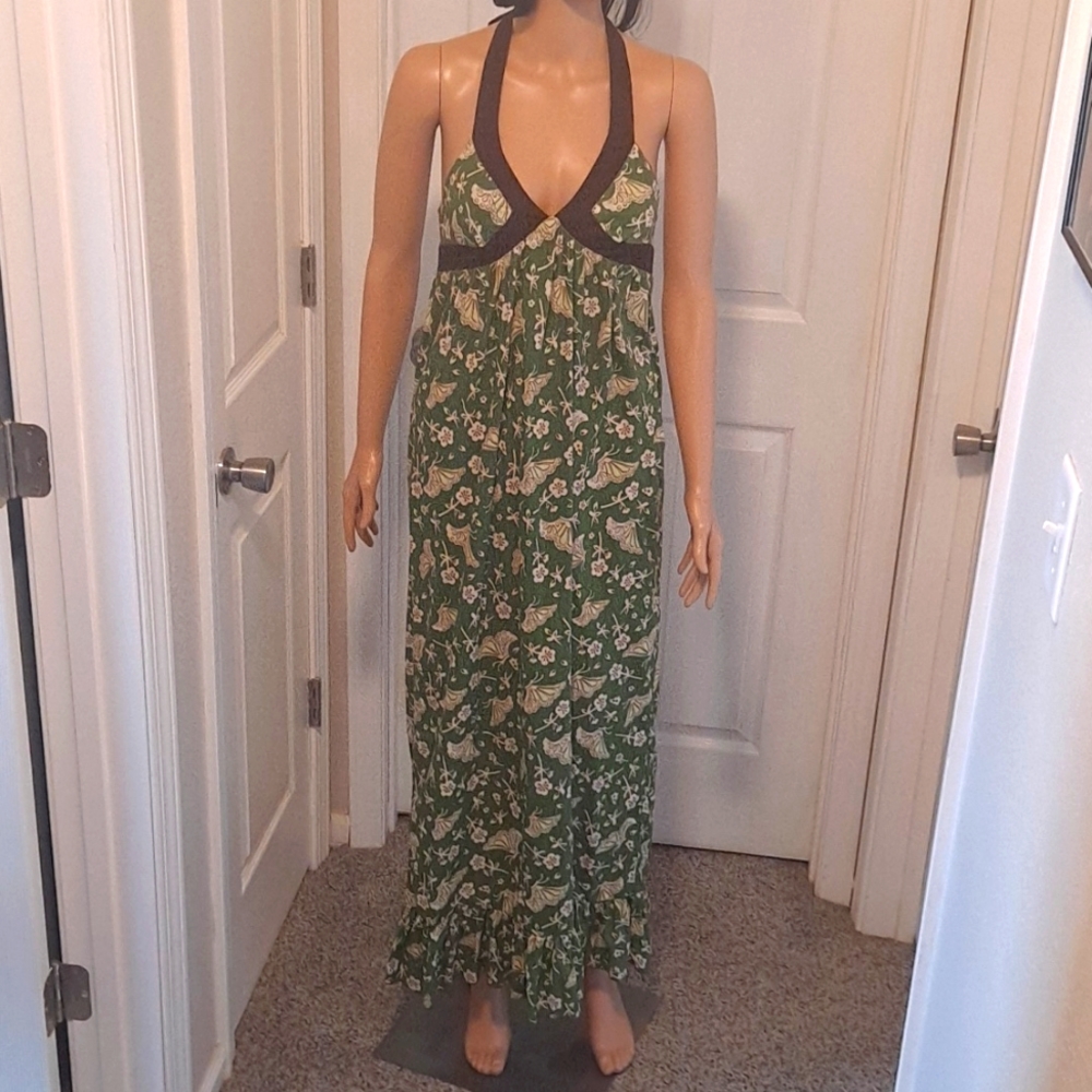 Maxi Summer Halterneck V-Neck Tir-Back Floral Sundress by Mossimo Supply Co.